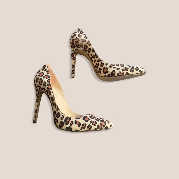 New Leopard Print High Heel Pointed Toe Shoes - Picture 1 of 13